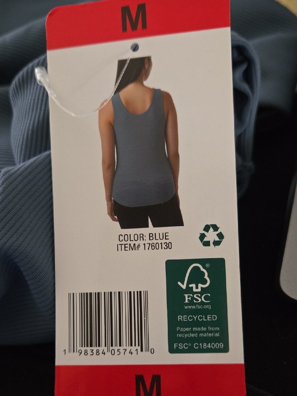 NWT 32 Degree Cool Women’s Tank with Built in Bra, Sz Med,blue - Picture 3 of 4